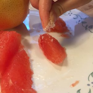 Grapefruit with salt